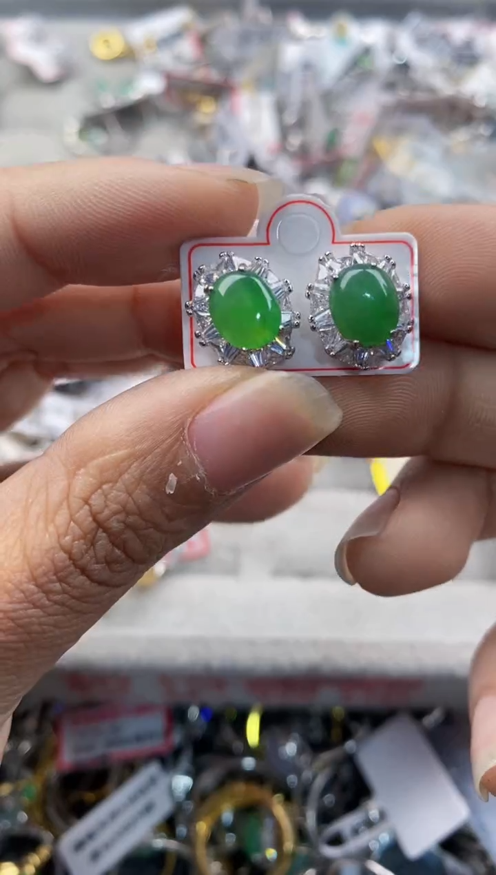 银S925镶嵌戒指翡翠777---1