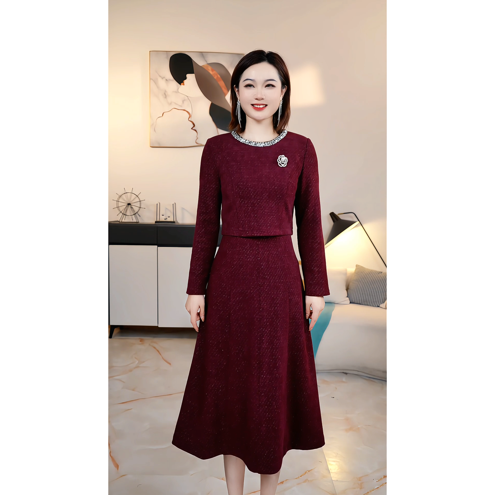 【撤柜清仓】A气质高端大码显瘦连衣裙 A162