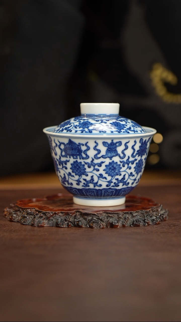 【闪购商品】博瑞堂缠枝莲盖碗