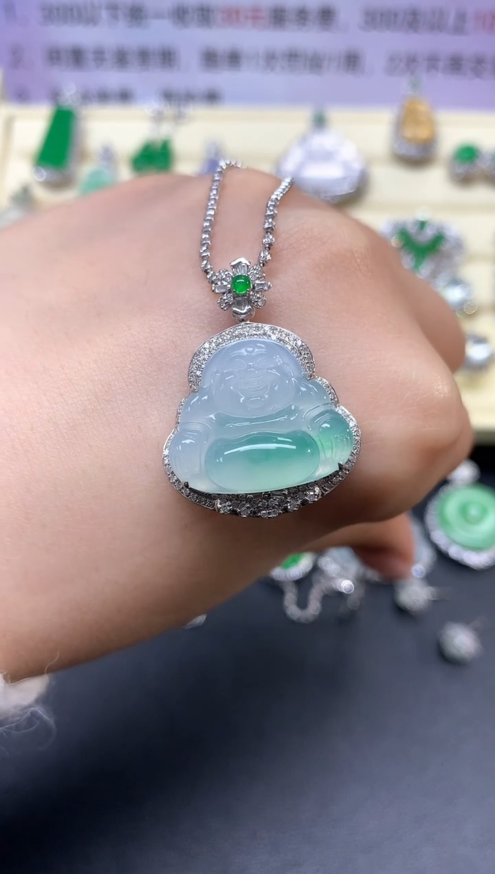 【闪购商品】翡翠吊坠(不含链)18K金镶嵌吊坠|4750+475