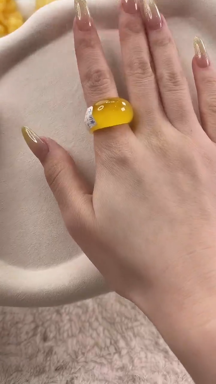 未镶嵌琥珀戒指戒指