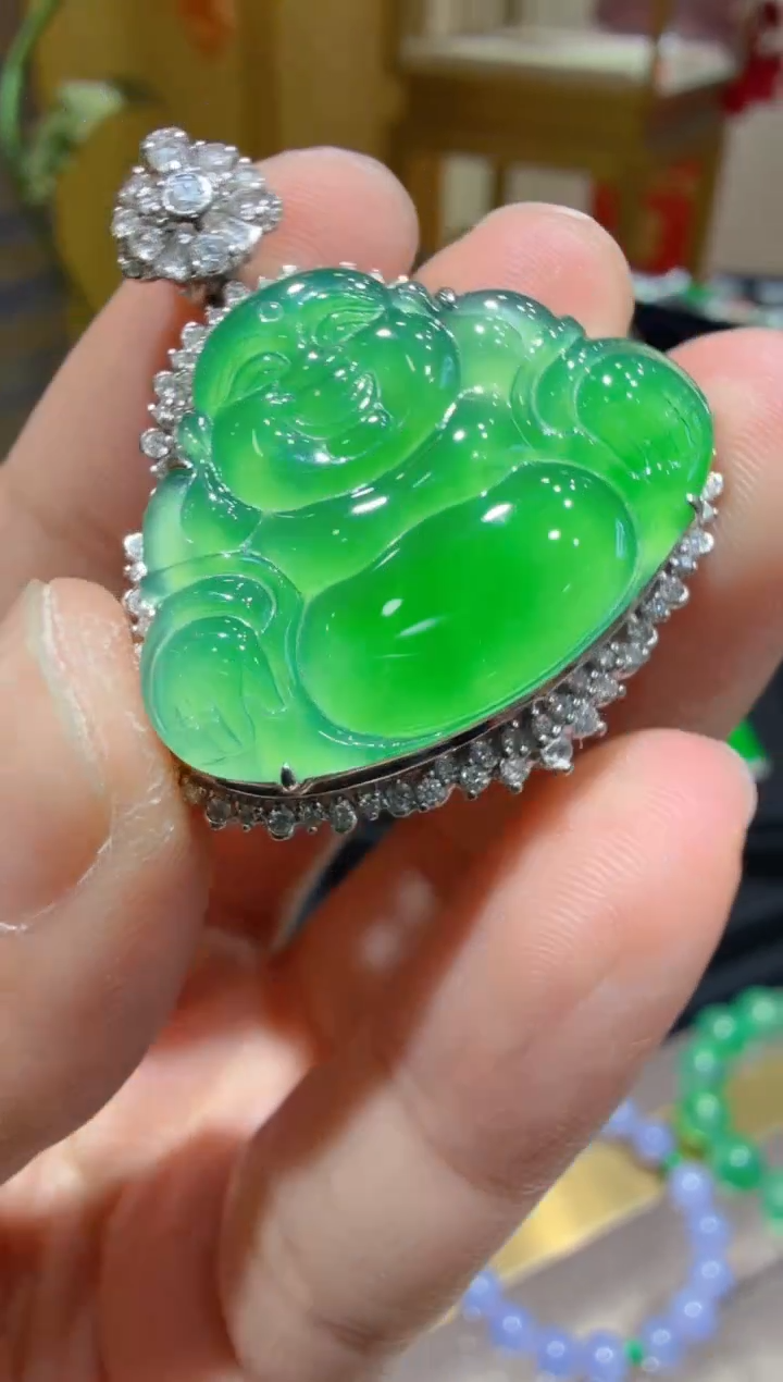 吊坠(不含链)18K金镶嵌翡翠多样性团购发一件