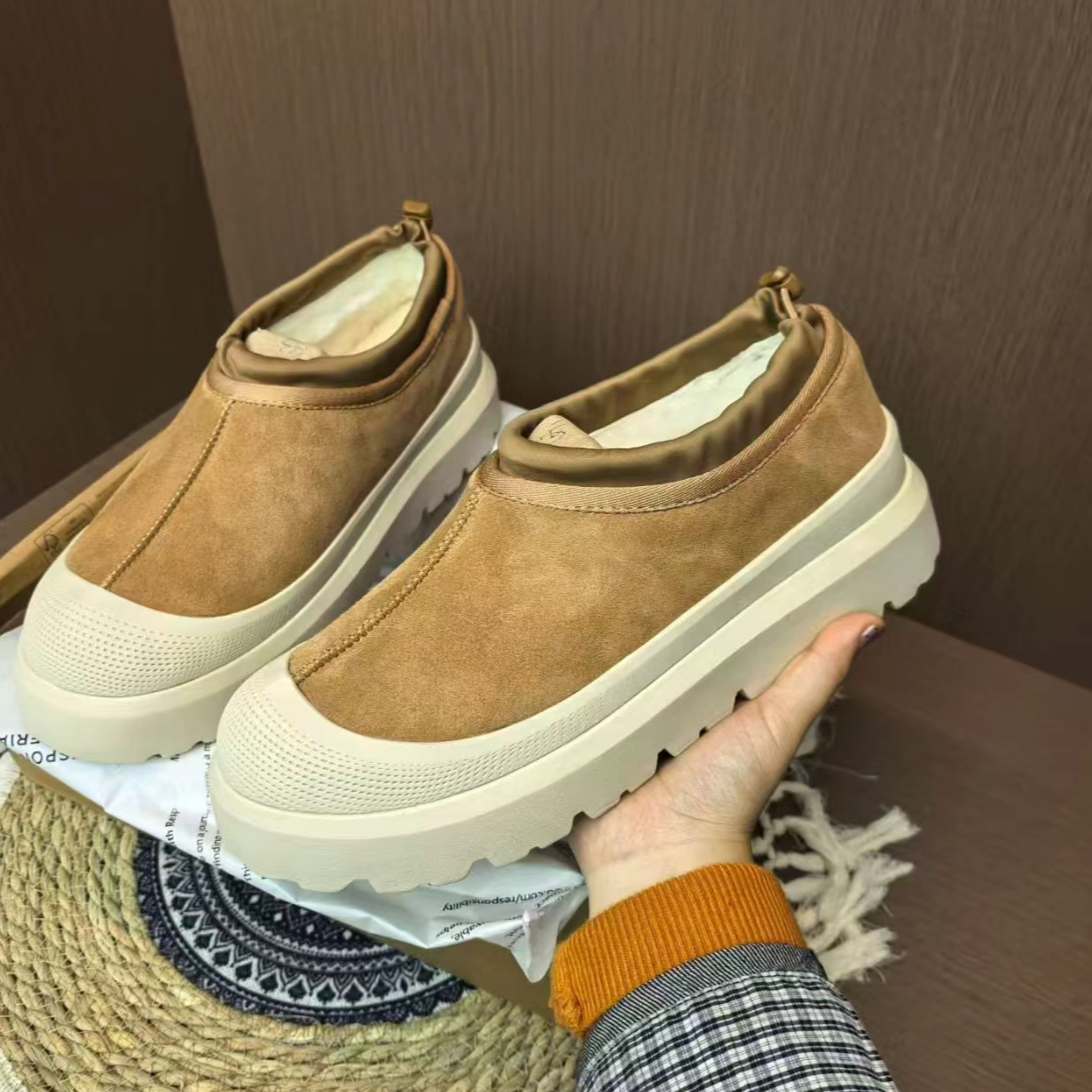 低帮·羊皮毛一体时尚男女同款雪地靴百搭