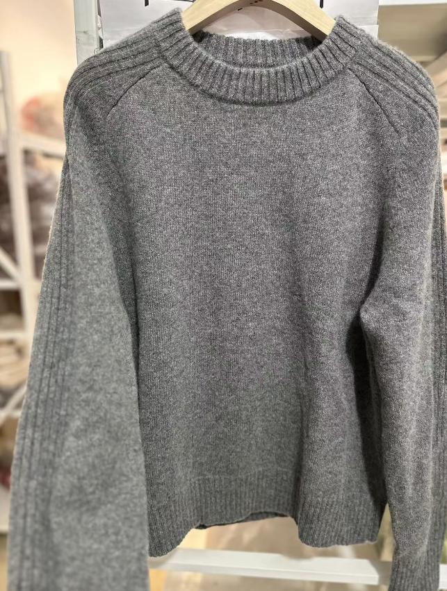 【纯羊绒】圆领插肩时尚女士落肩袖百搭衫长袖羊绒衫XWY026