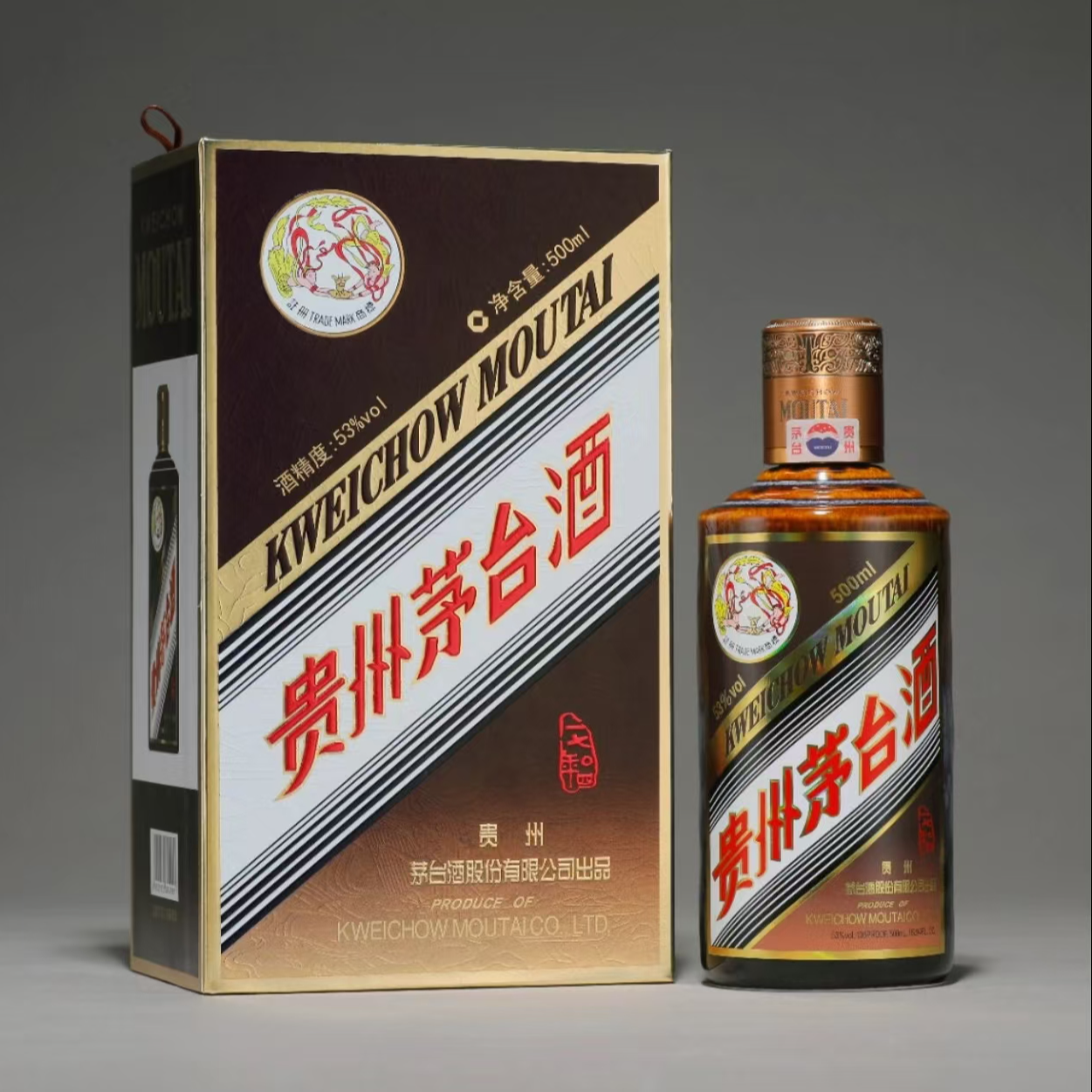 KWEICHOW MOUTAI/贵州茅台笑长 25年彩釉珍品 500ml53度*1瓶53度