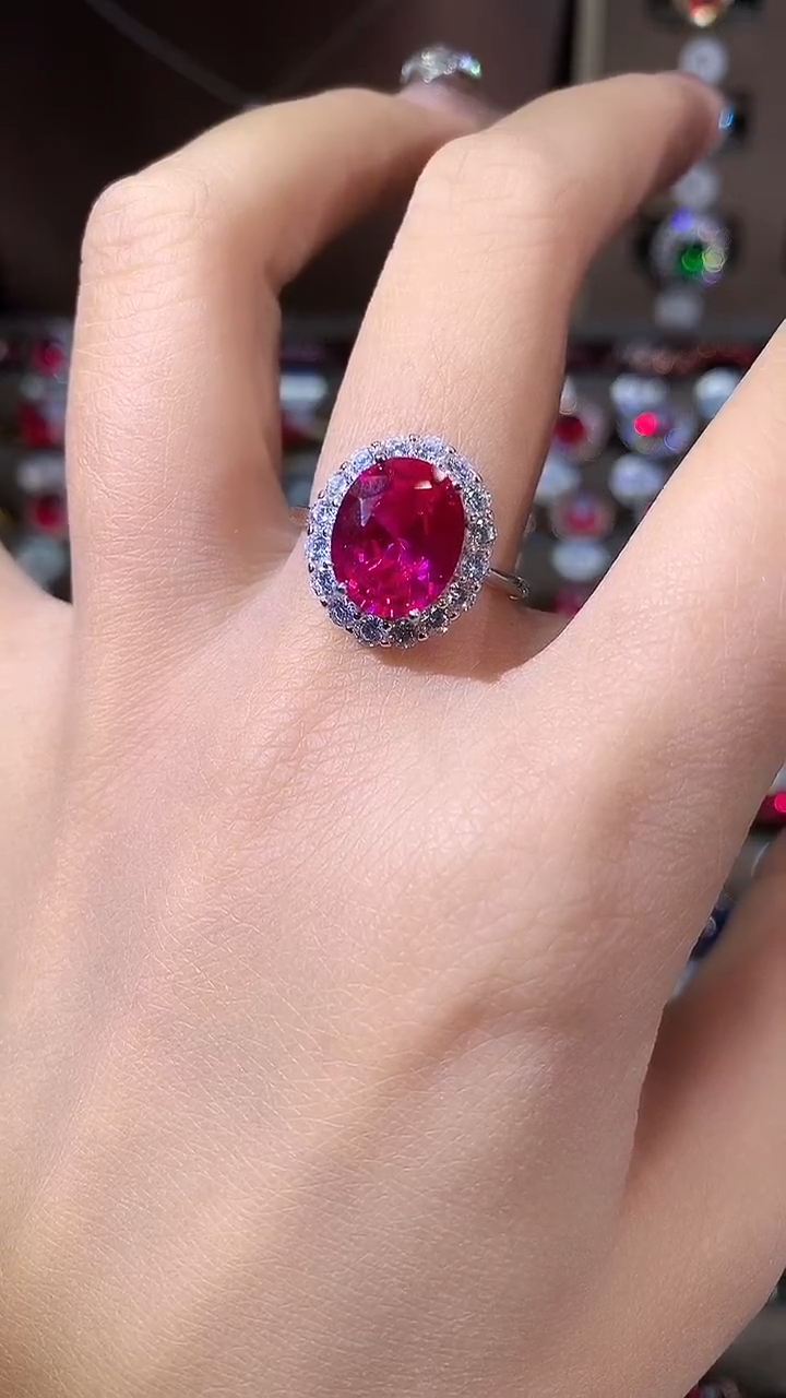 无925银粉色戒指