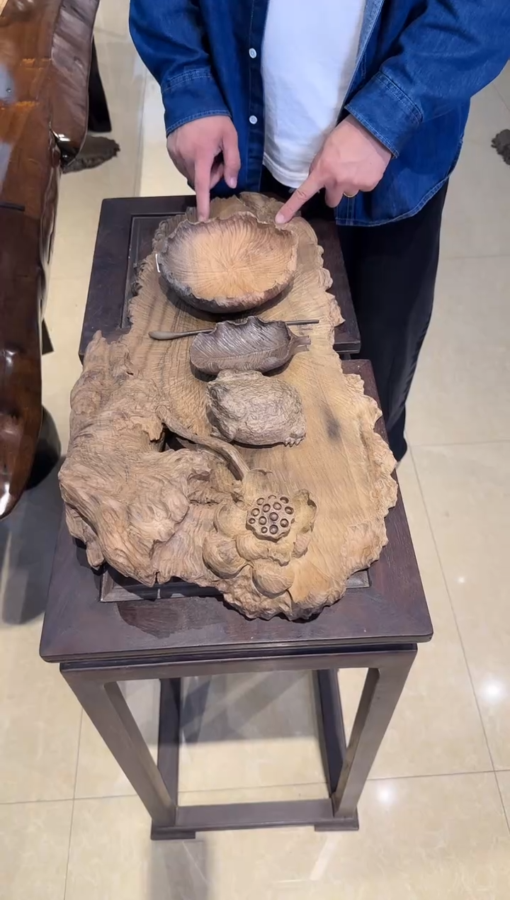 木243乌木金丝楠干泡+小果盘+茶则+金蟾