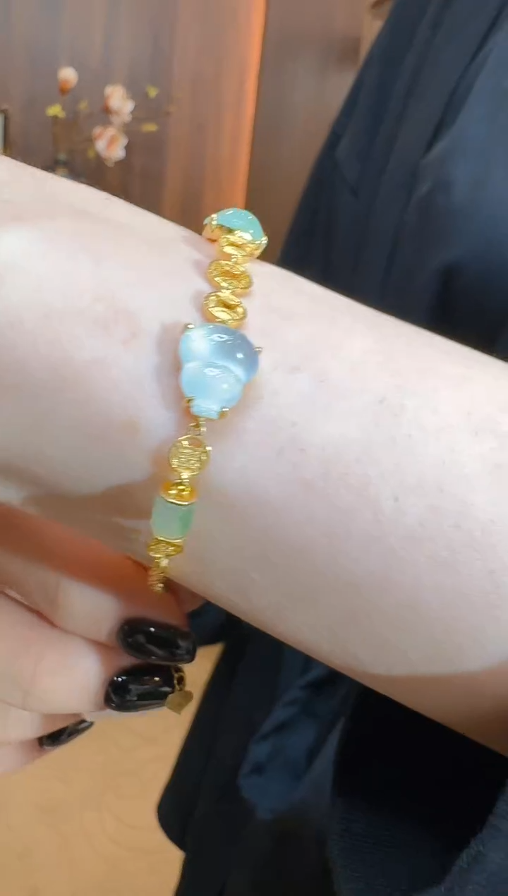 18K金镶嵌手链翡翠多样性团购发一件