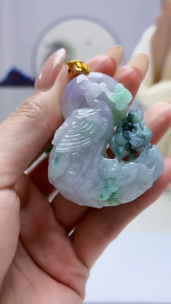 未镶嵌定制翡翠3495MM-毛货挂件69