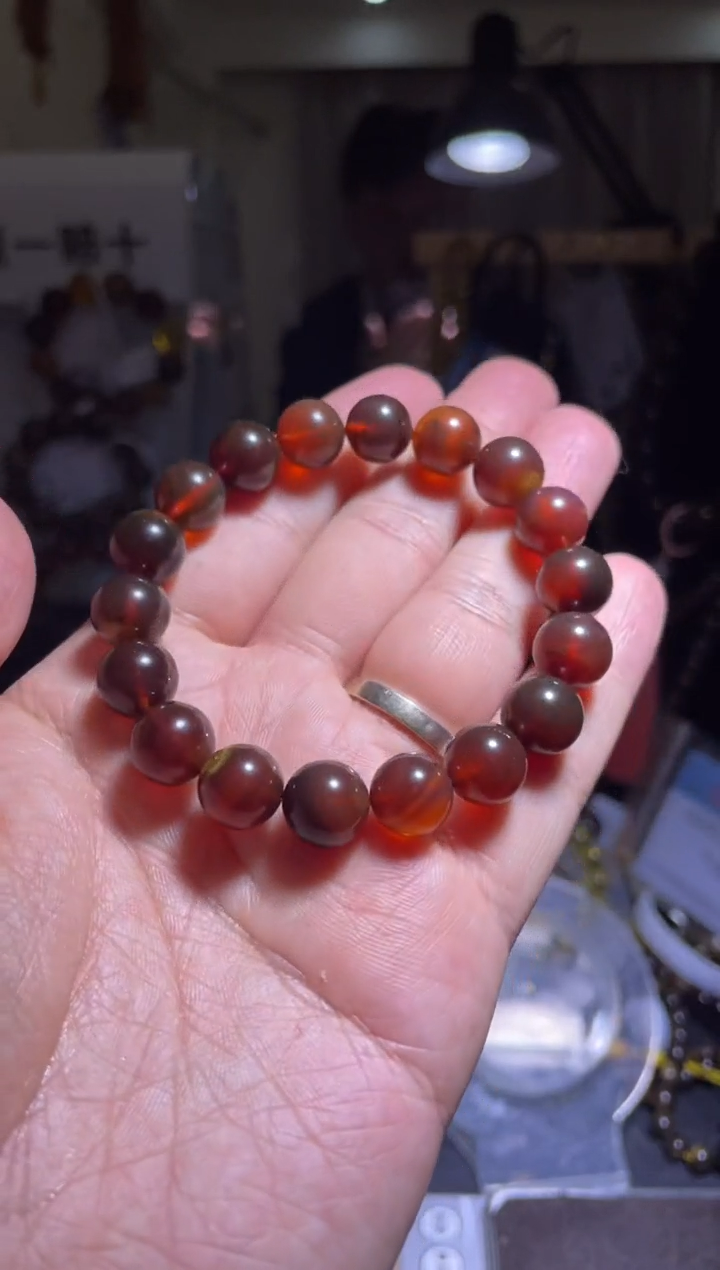 裸石琥珀未镶嵌12克 红蜜蜡手串 卡10