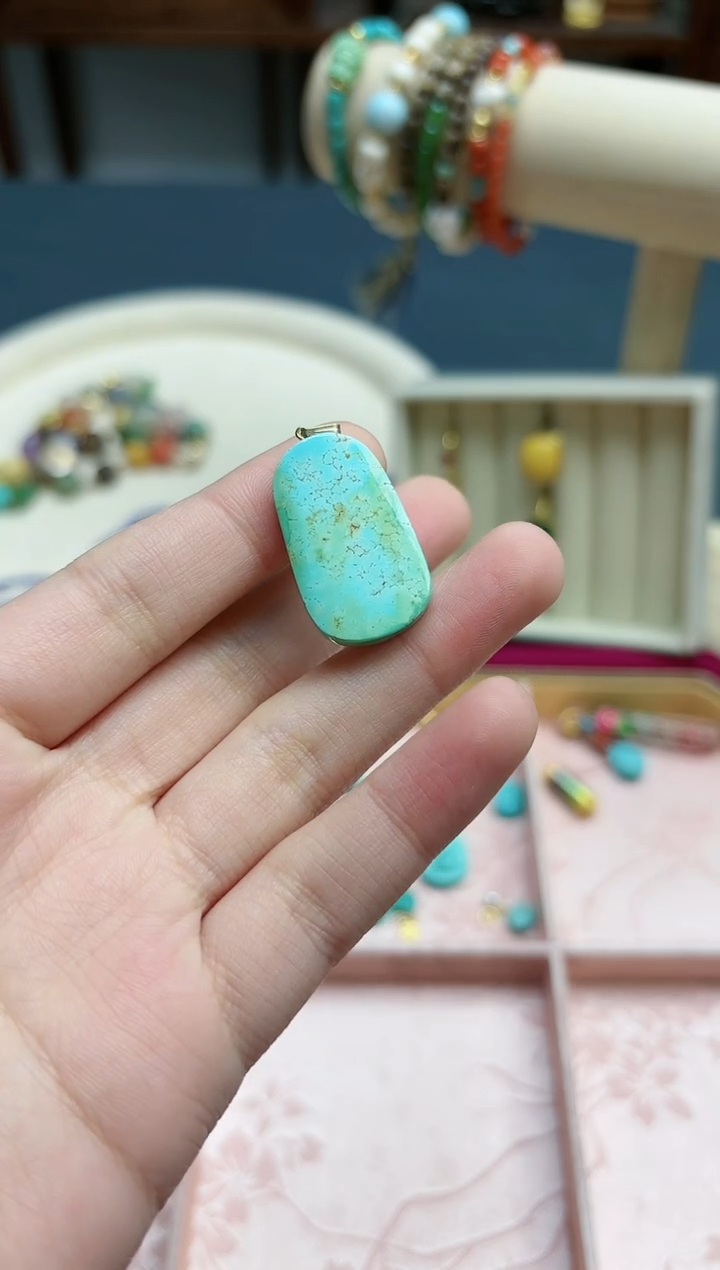 【闪购商品】绿松石吊坠未镶嵌松石吊坠*1 QJG赠链