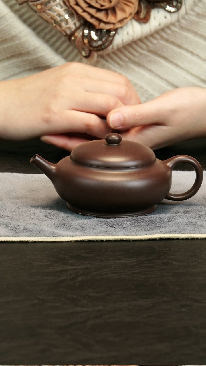 【闪购商品】紫砂茶壶扁晨革紫泥精工