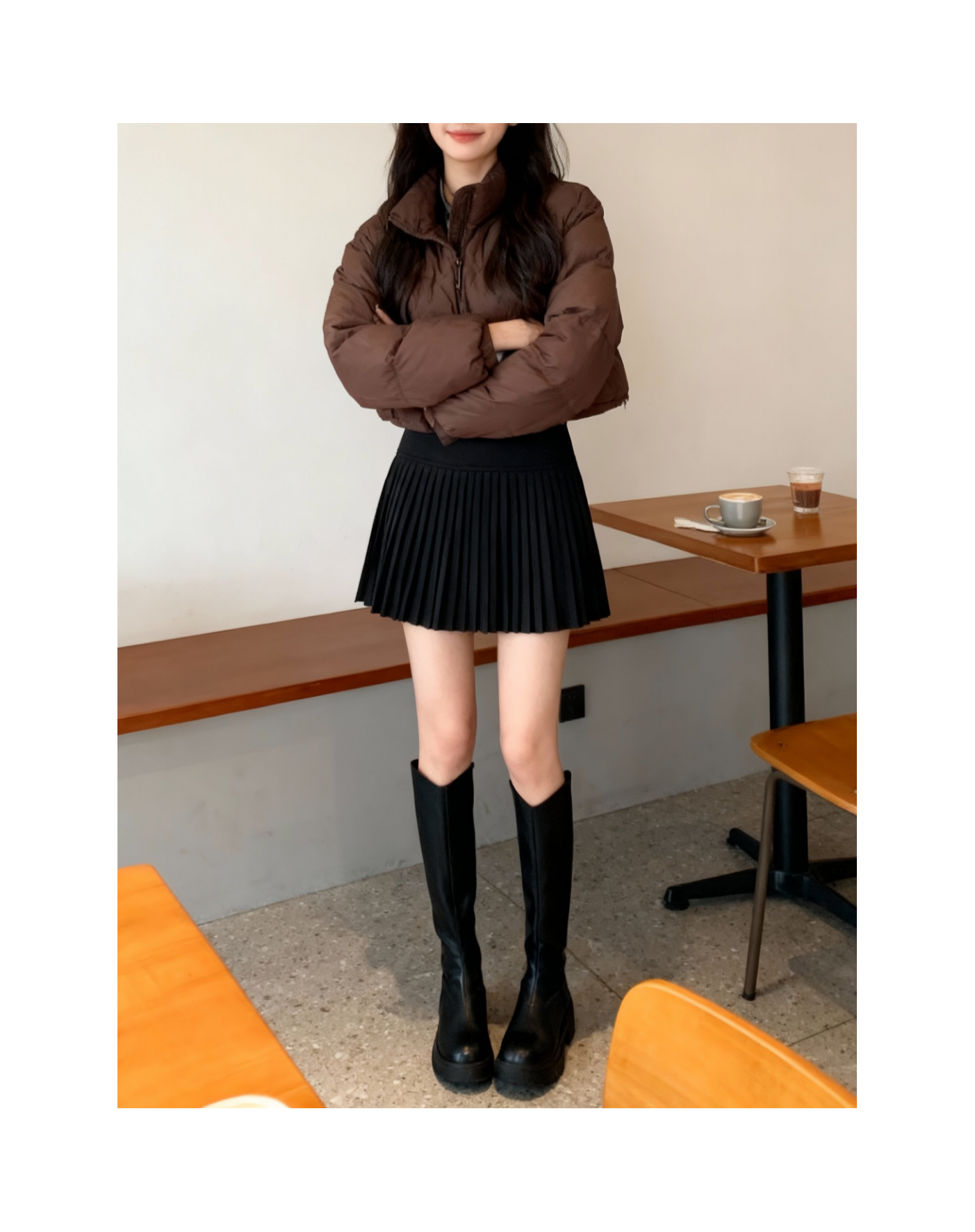 STRAWBOT秋冬高腰半身裙女休闲显瘦显高风琴百褶裙小短裙