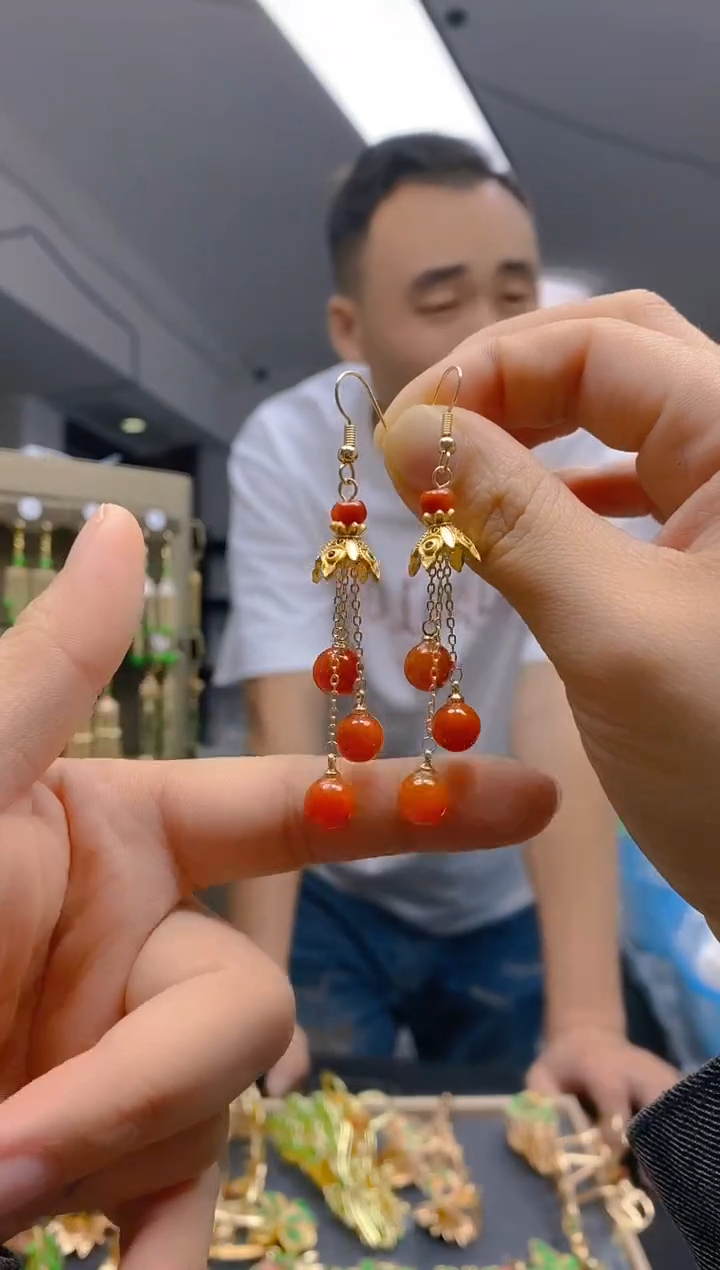 【闪购商品】翡翠耳饰合金0197翡翠耳钩