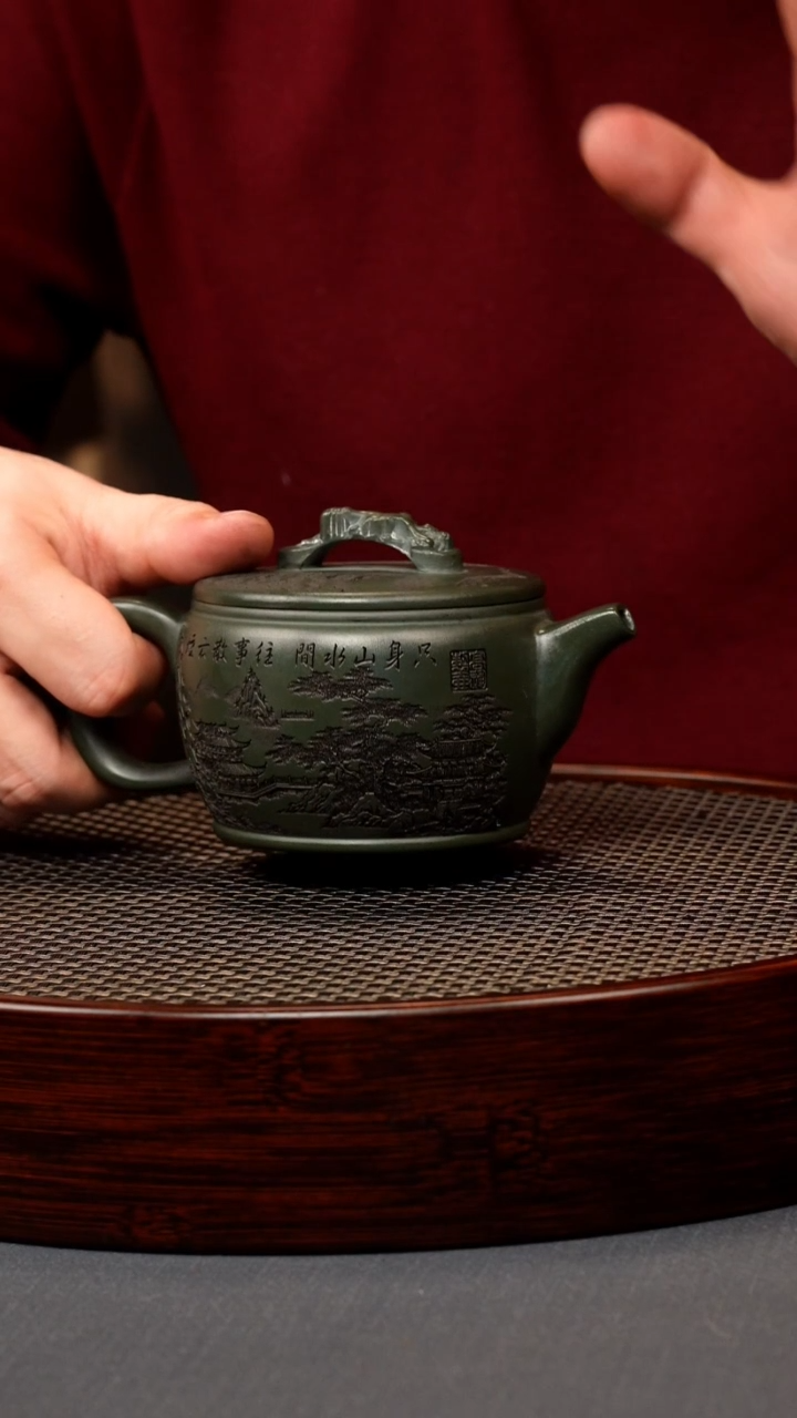 【闪购商品】紫砂茶壶.绿泥太湖石汉瓦