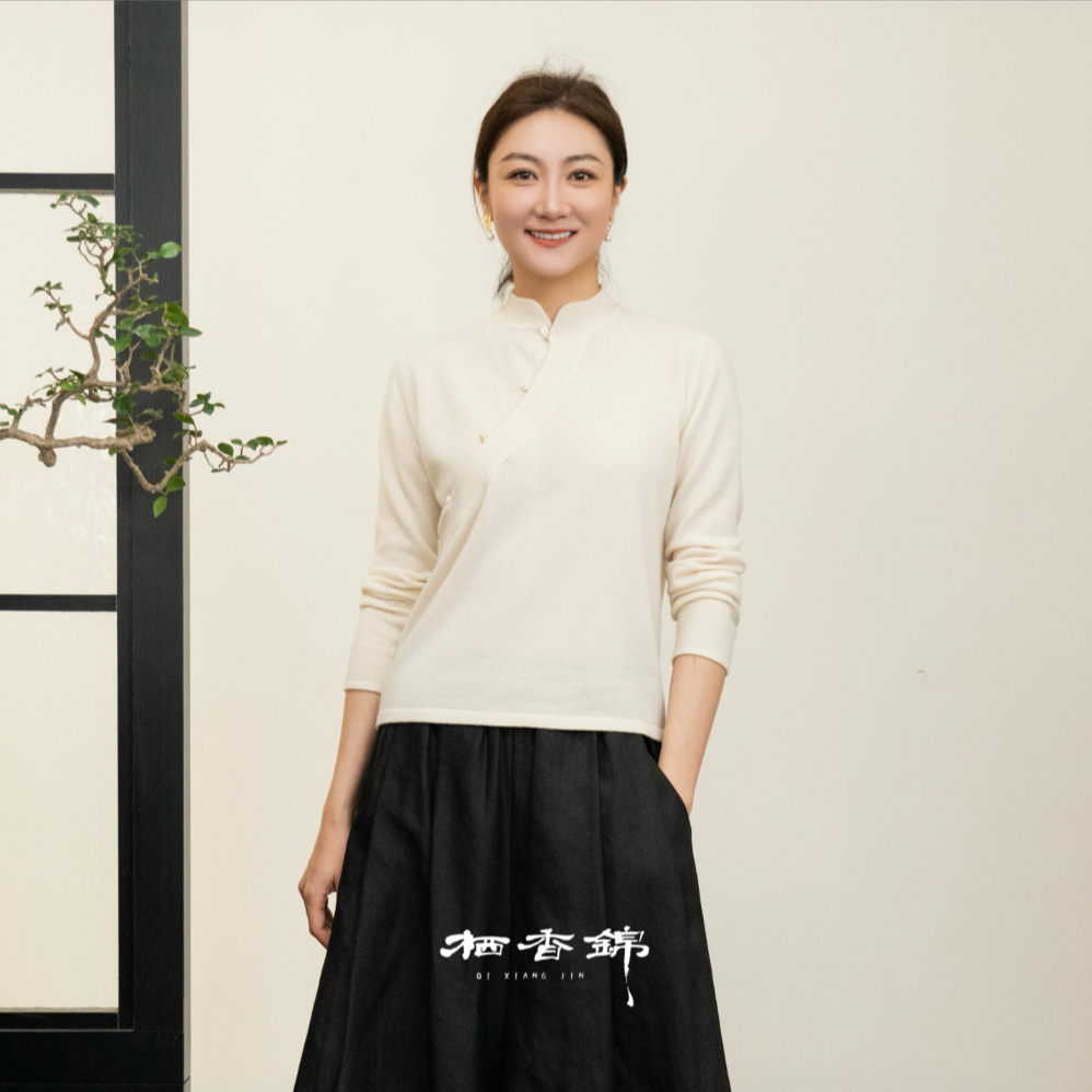 【栖香锦】 康赛妮 羊绒  设计师款 羊绒 内搭 上衣