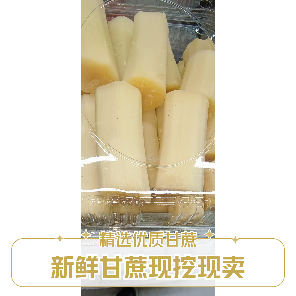 精选广东甘蔗脆甜多汁 现削去节 约1200g