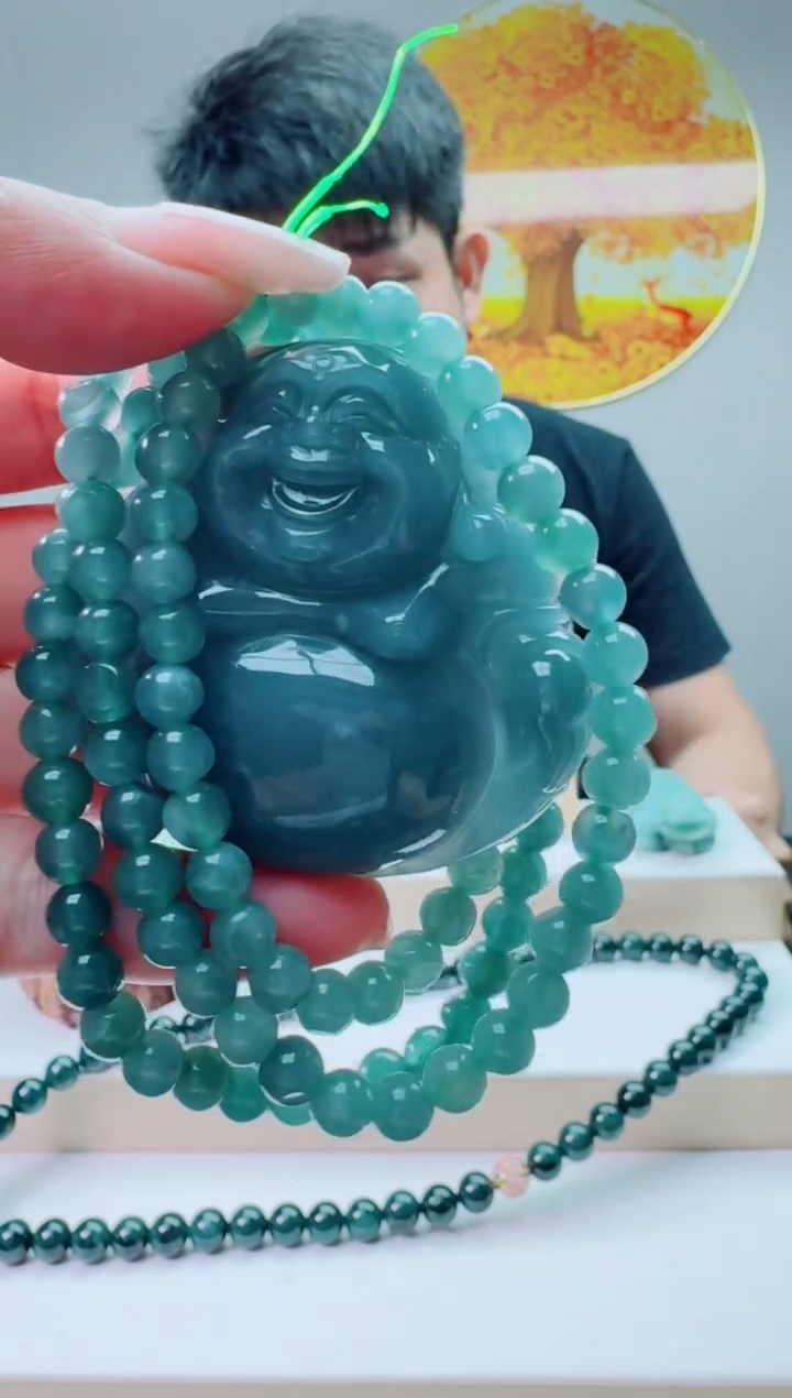 翡翠未镶嵌颈饰佛公多样性随机发其一