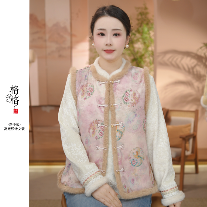 《 朝霞云海-棉马夹》2025年秋冬新款简约加厚气质休闲时尚高级感