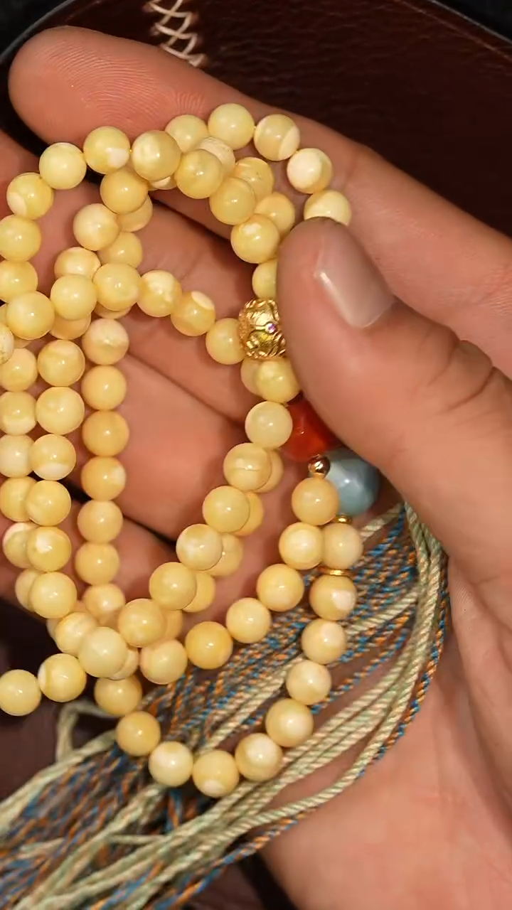 未镶嵌颈饰蜜蜡冲赛康胡子哥，DIY一