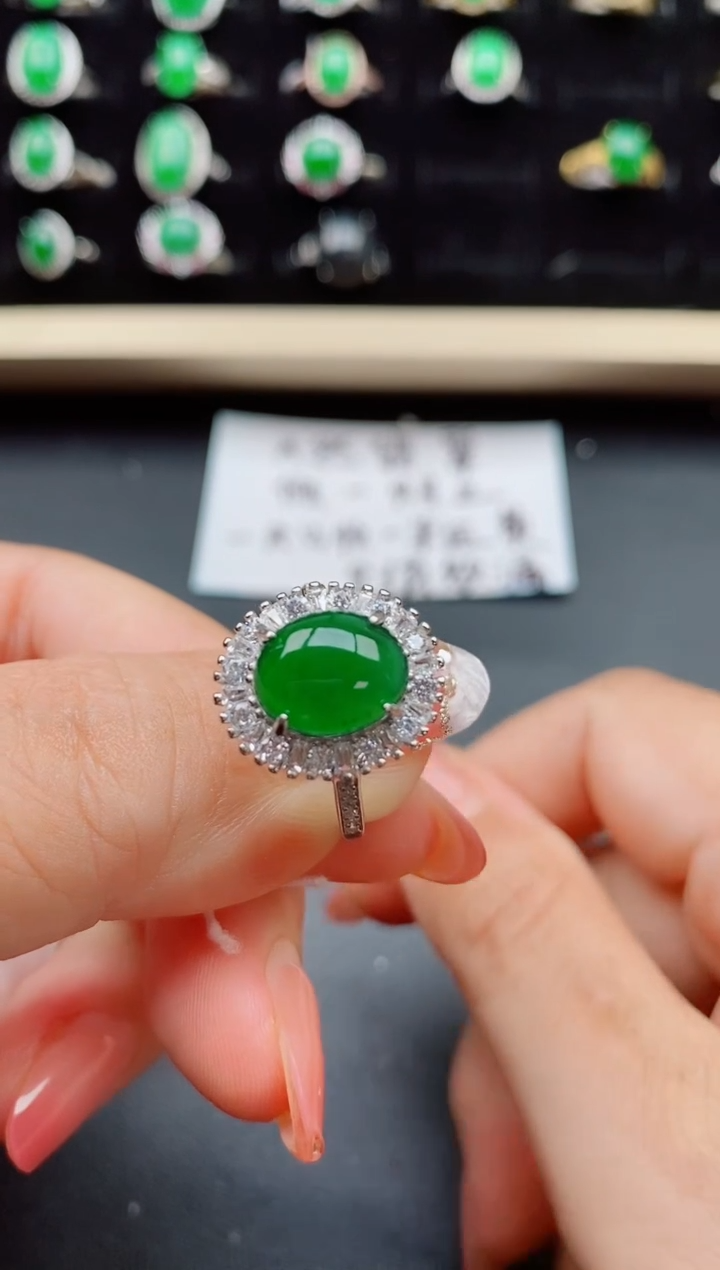 【闪购商品】翡翠戒指银S925镶嵌805080