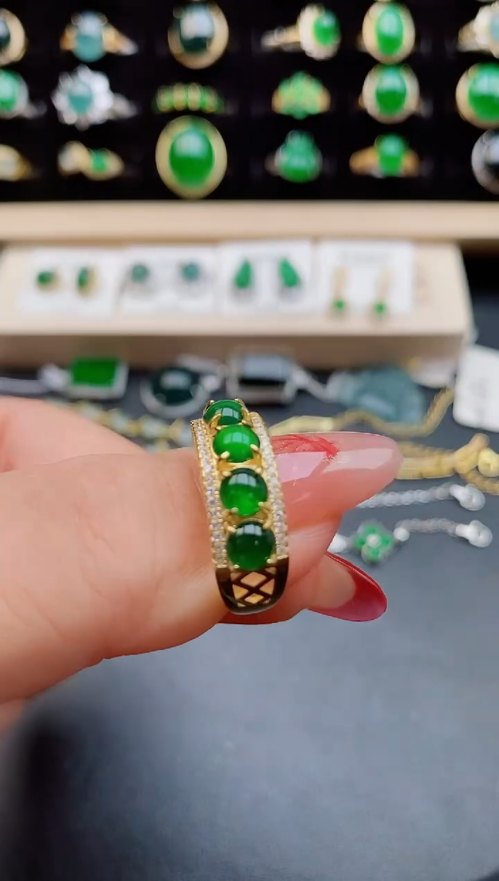 【闪购商品】翡翠戒指银S925镶嵌508055