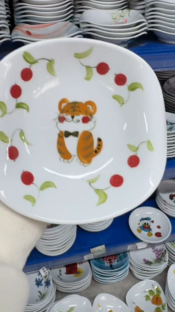 瓷片景德镇高温陶瓷食品级手绘釉中彩-卷边盘