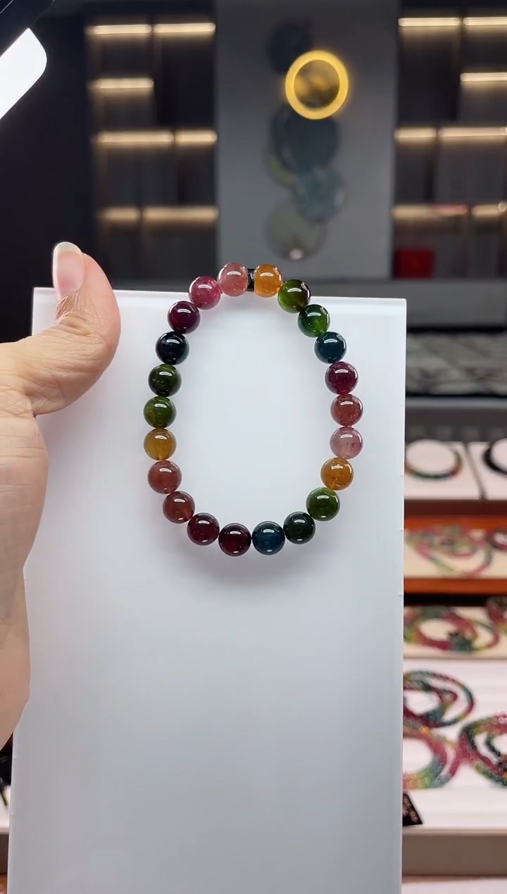 未镶嵌老矿碧玺单圈手串9mm+碧玺（多样性发一条）Q