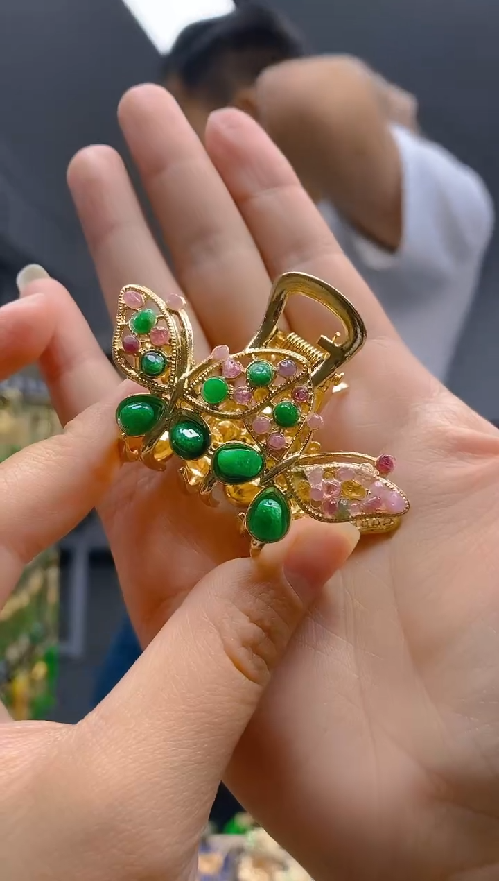 【闪购商品】翡翠耳饰合金105翡翠发簪