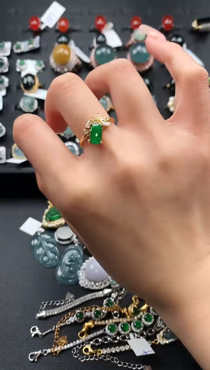 【闪购商品】翡翠戒指银S925镶嵌4364578567