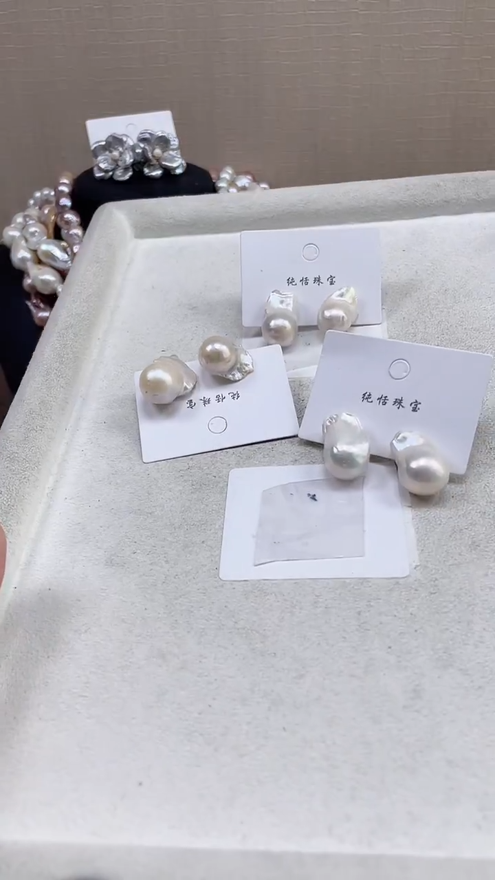 未镶嵌耳饰淡水珍珠【纯恬饰品】（多样性发货发一）