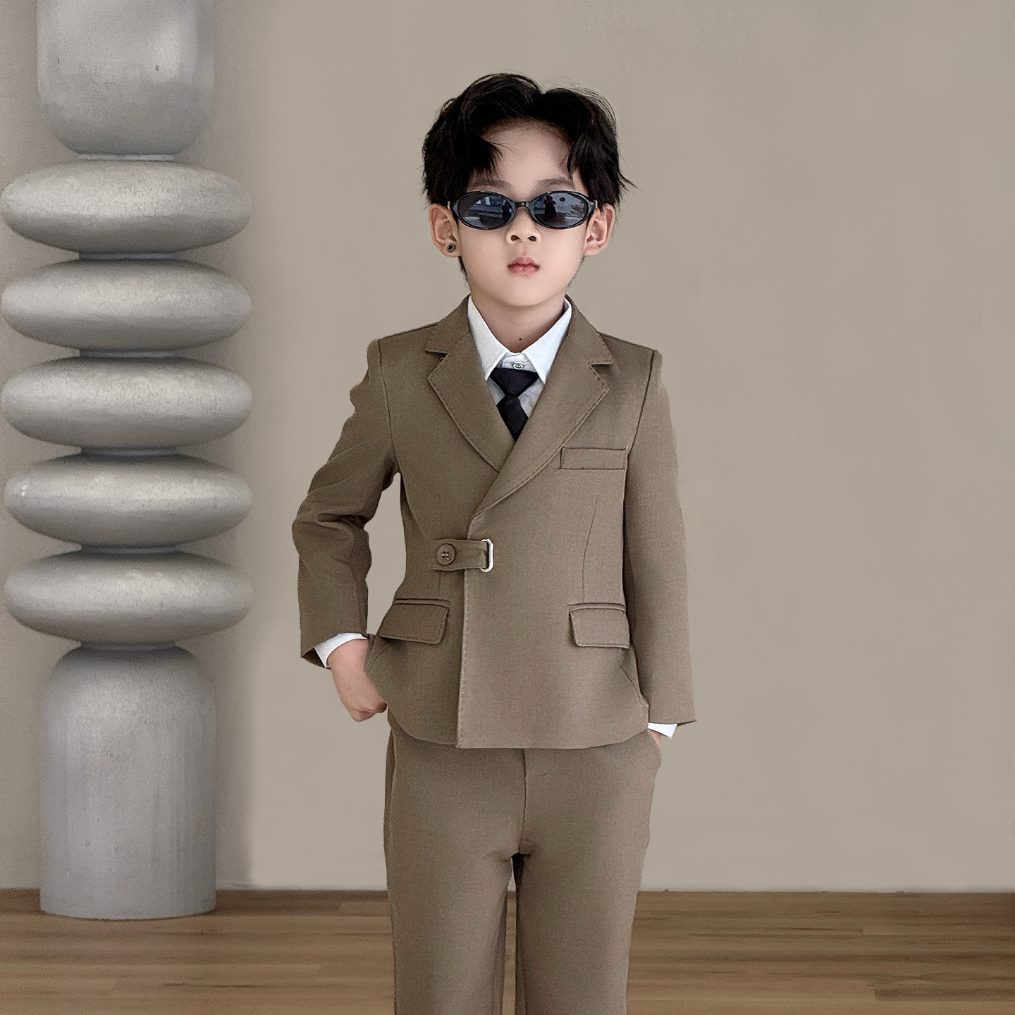 儿童西装套装花童周岁生日西服男童主持钢琴舞台演出服男孩礼服