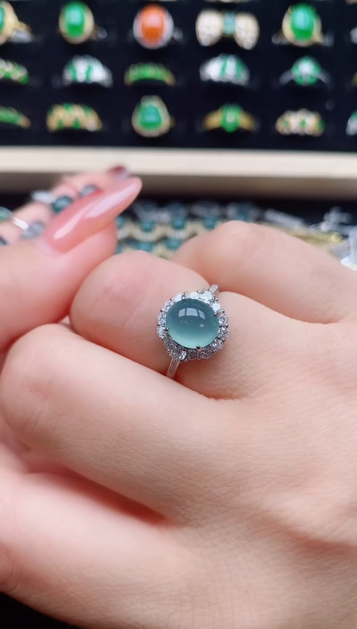 【闪购商品】翡翠戒指银S925镶嵌231321