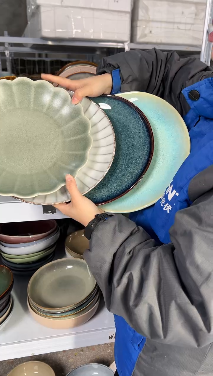 陶瓷外贸尾货瑕疵满20包邮X4 大盘10.5英寸