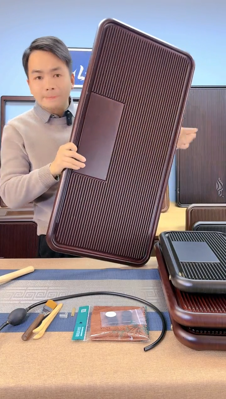 【闪购商品】凌龙红色款式茶盘70*32*4