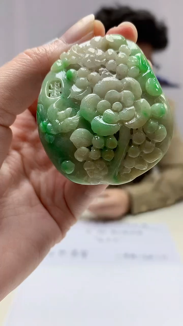 【闪购商品】定制翡翠未镶嵌4688zm-毛货挂件花牌87