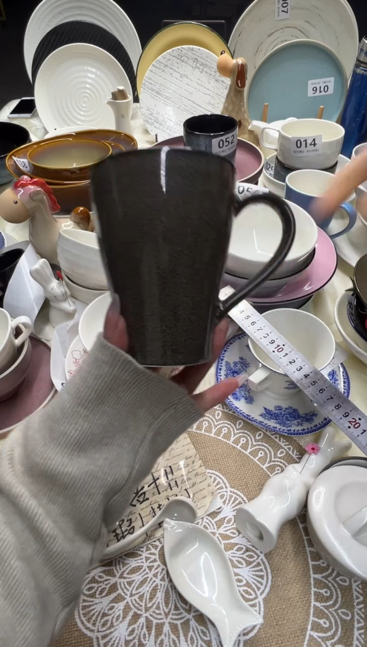 新骨瓷076瑕疵 鳞彩灰 马克杯