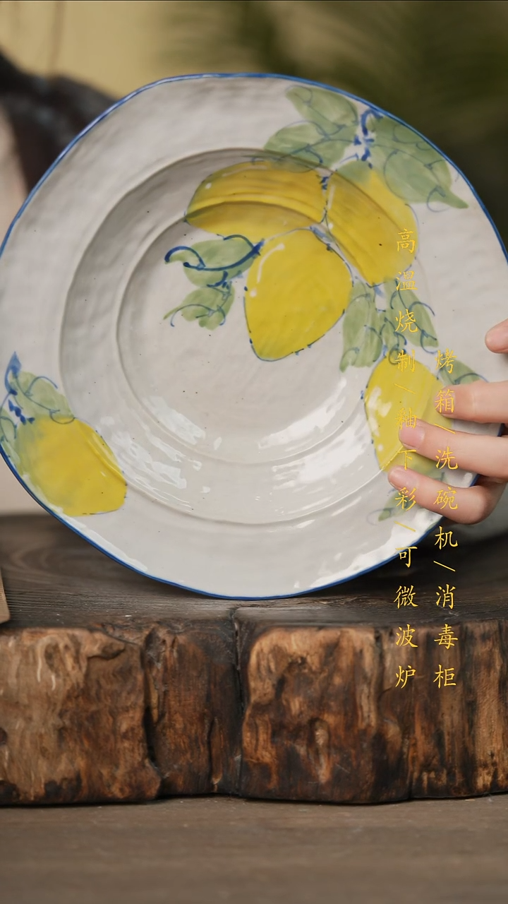 瓷片景德镇高温釉下彩可微波烤箱洗碗机