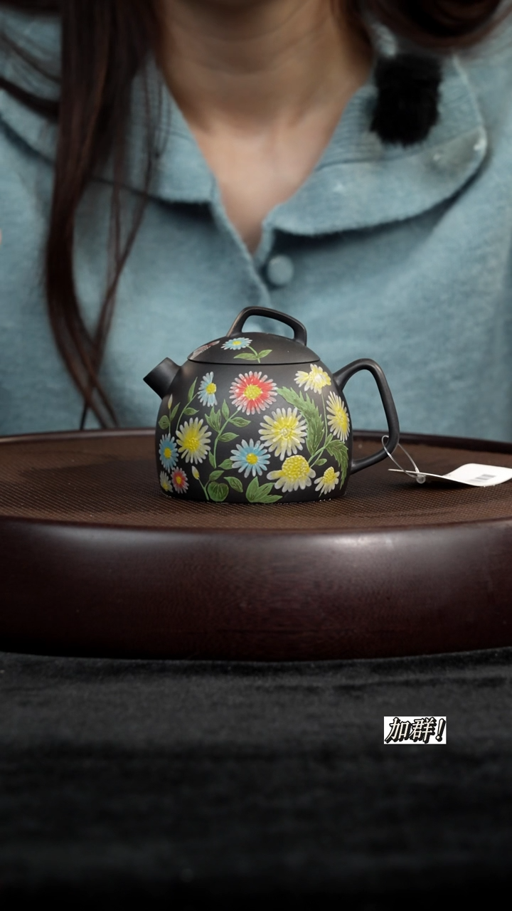 茶壶紫砂HMX720570云雾天青矮秦权180c