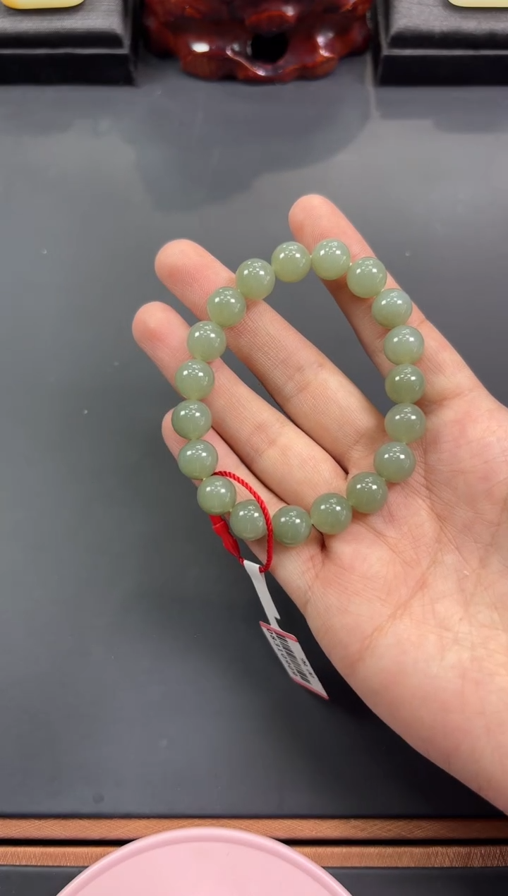 【闪购商品】和田玉手串未镶嵌且末微色差近矿卡10多样性发货