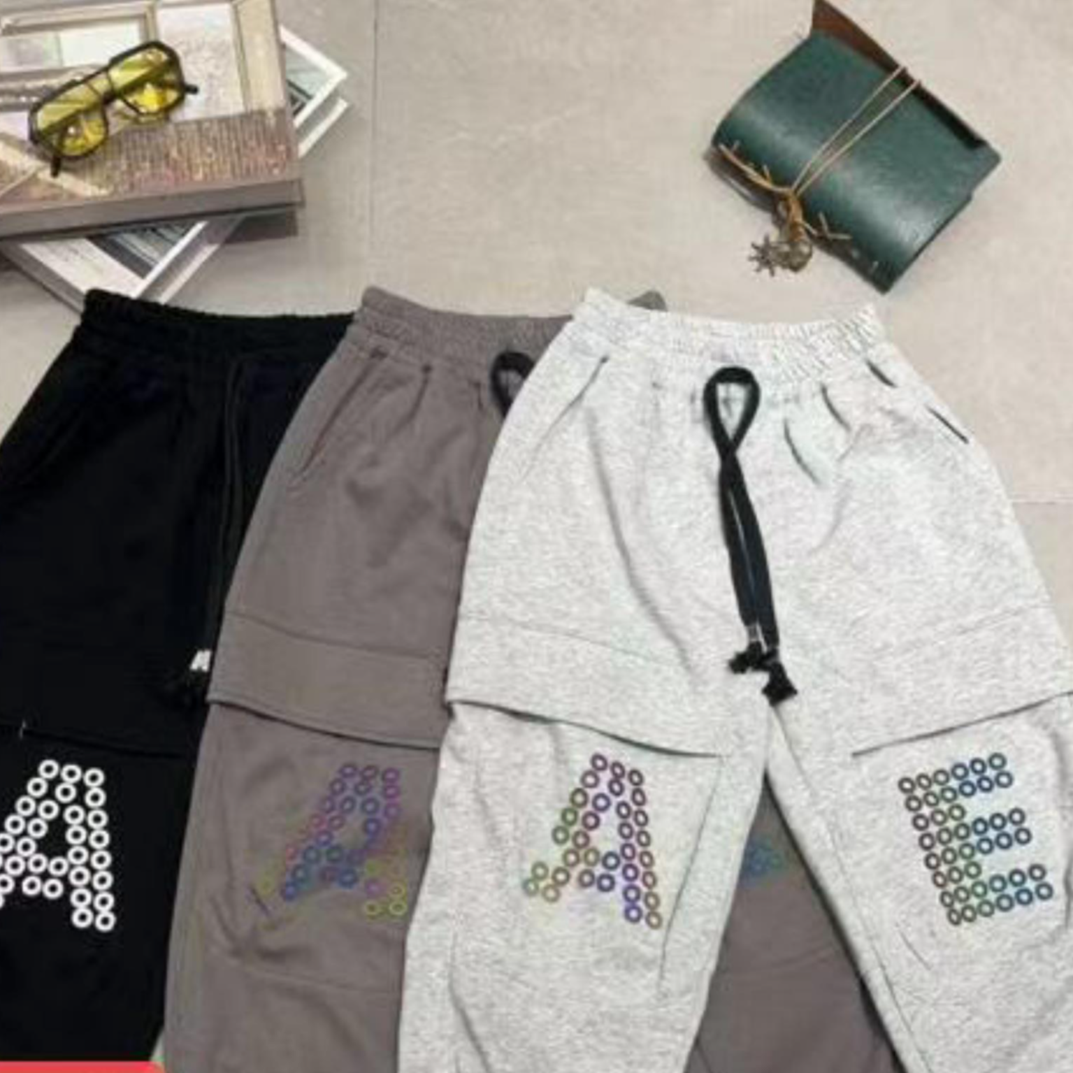 韩 2025 【X】3月12日 男童女童时尚黑色印花卫裤2939-