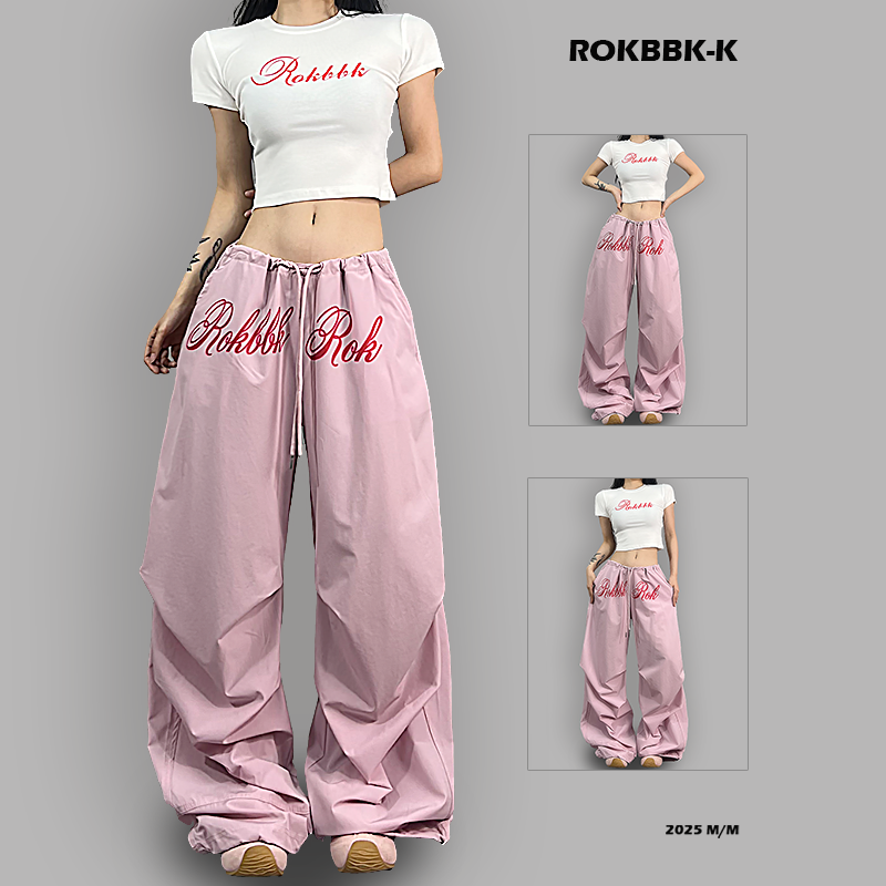 ROKBBKK/布韩街舞潮牌运动裤女宽松版型休闲裤嘻哈jazz爵士舞长裤