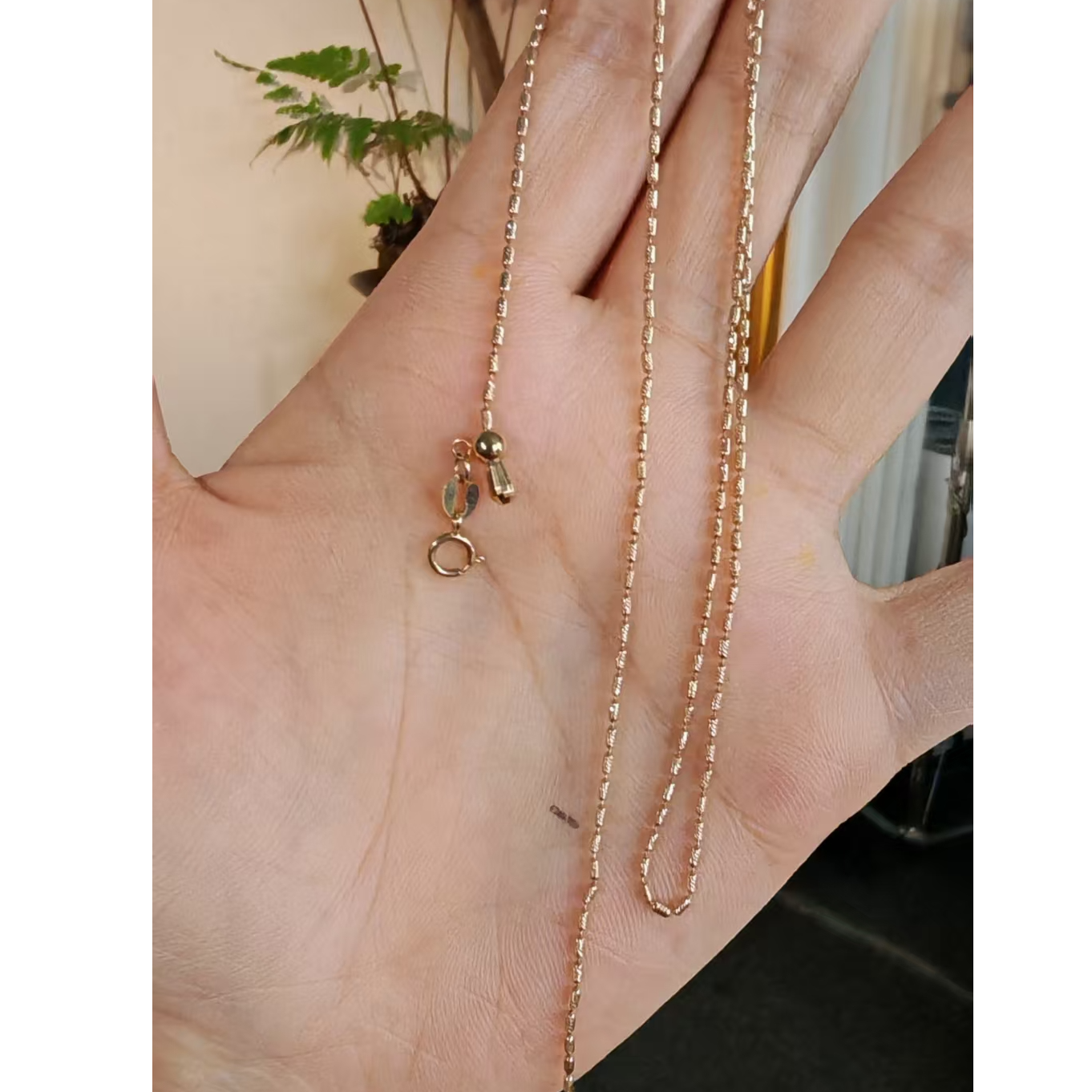 【壹芳珠宝】黄金18K素链配链43cm