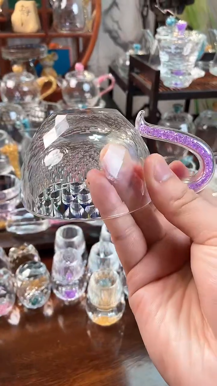 【闪购商品】玺宴新款水晶100毫升咖啡杯紫罗兰