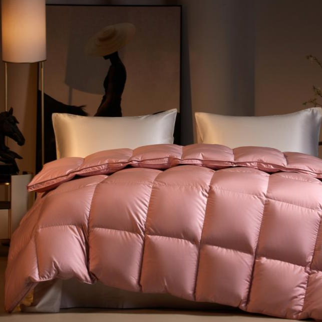 现场充绒 保暖鹅绒被纯色冬被春秋被被芯羽绒被5.0斤以上