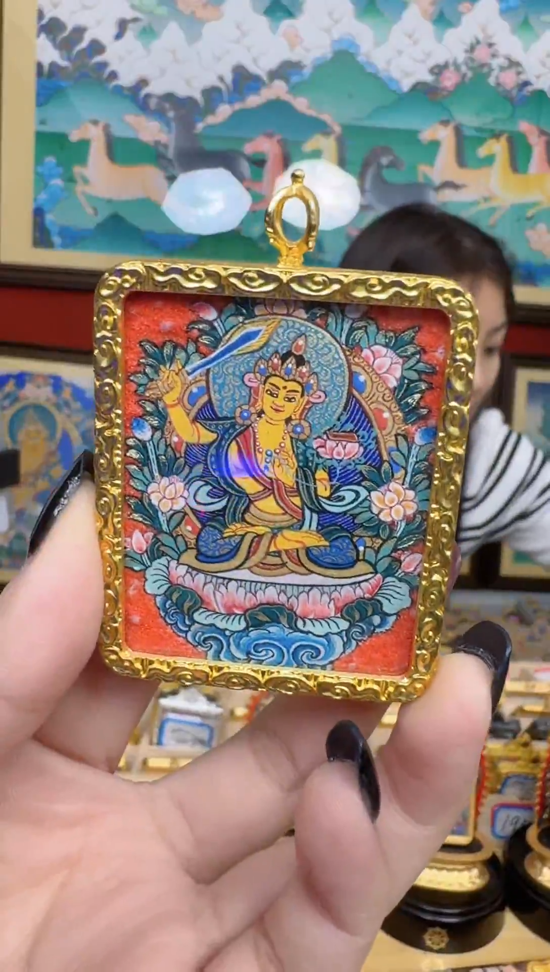 吊坠文老师-热贡纯手绘-刀刀