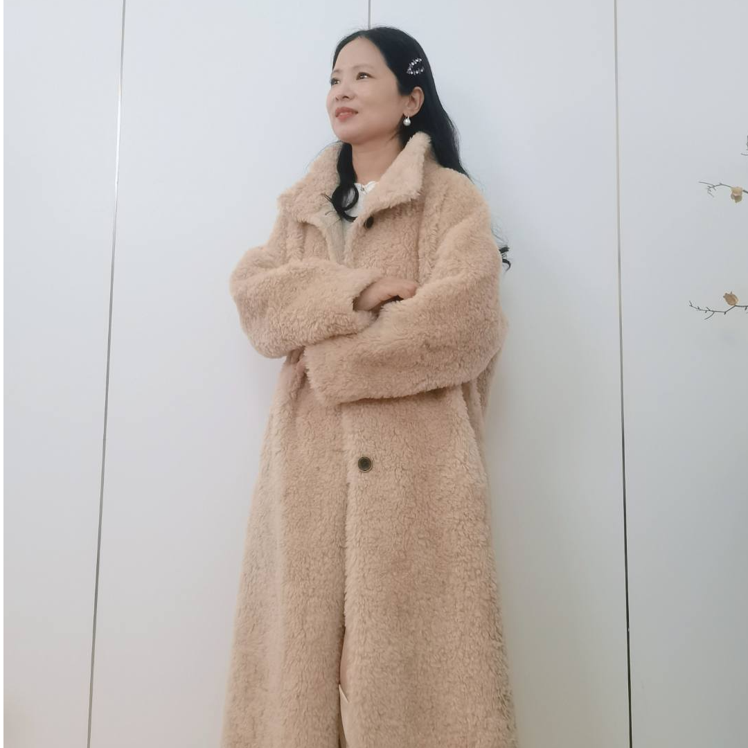 2025冬季海宁新款长款100羊毛女士立领大衣99593