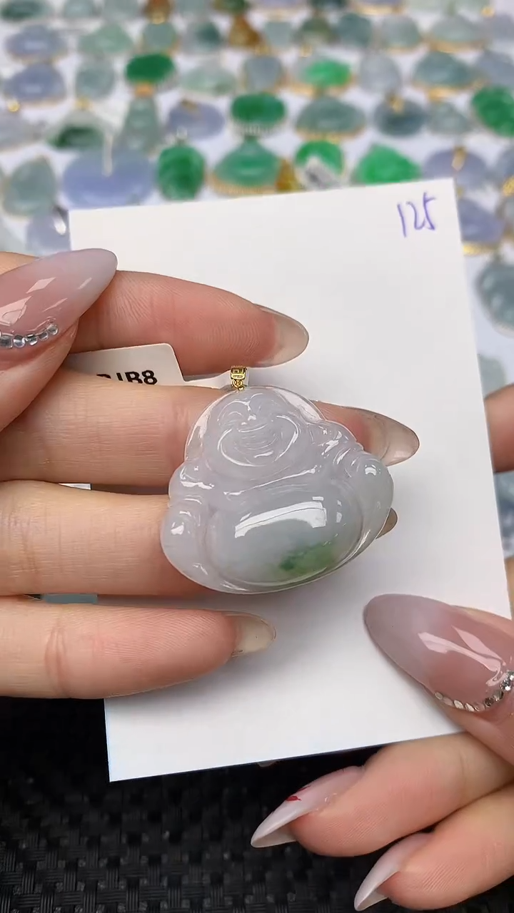 【闪购商品】翡翠颈饰18K金镶嵌天然翡翠A货