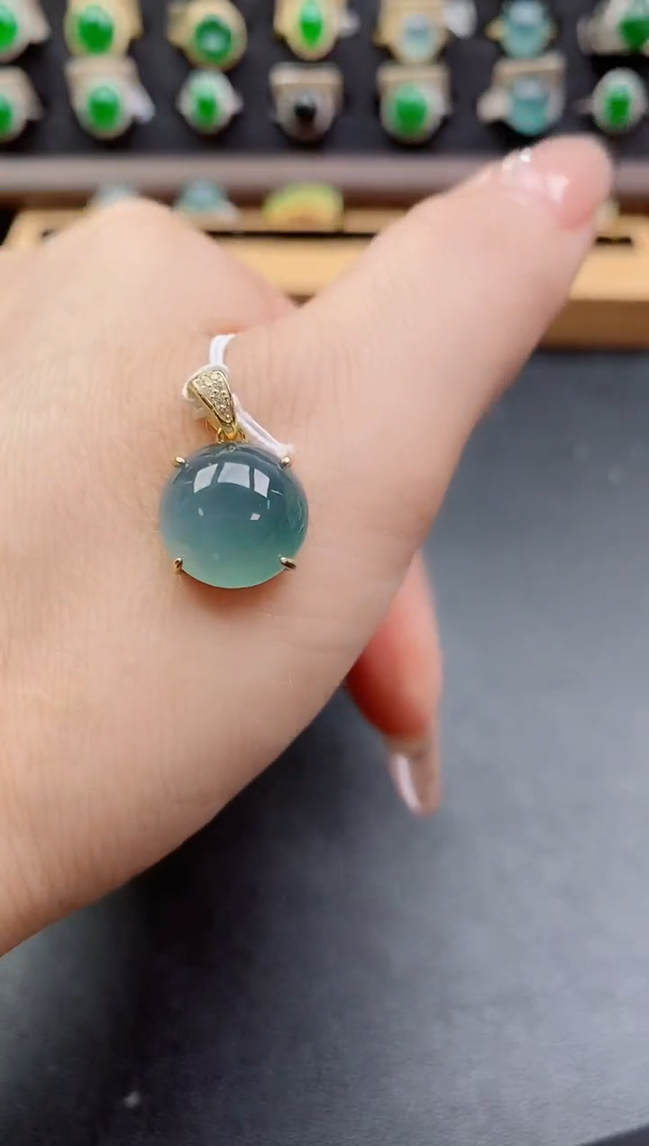 吊坠(赠链)银S925镶嵌翡翠1