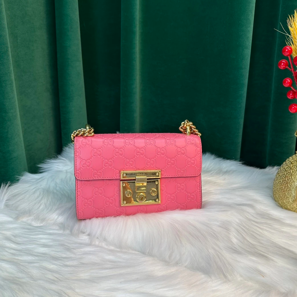 99新 GUCCI/古驰 古驰月光宝盒粉色/单肩包/D店